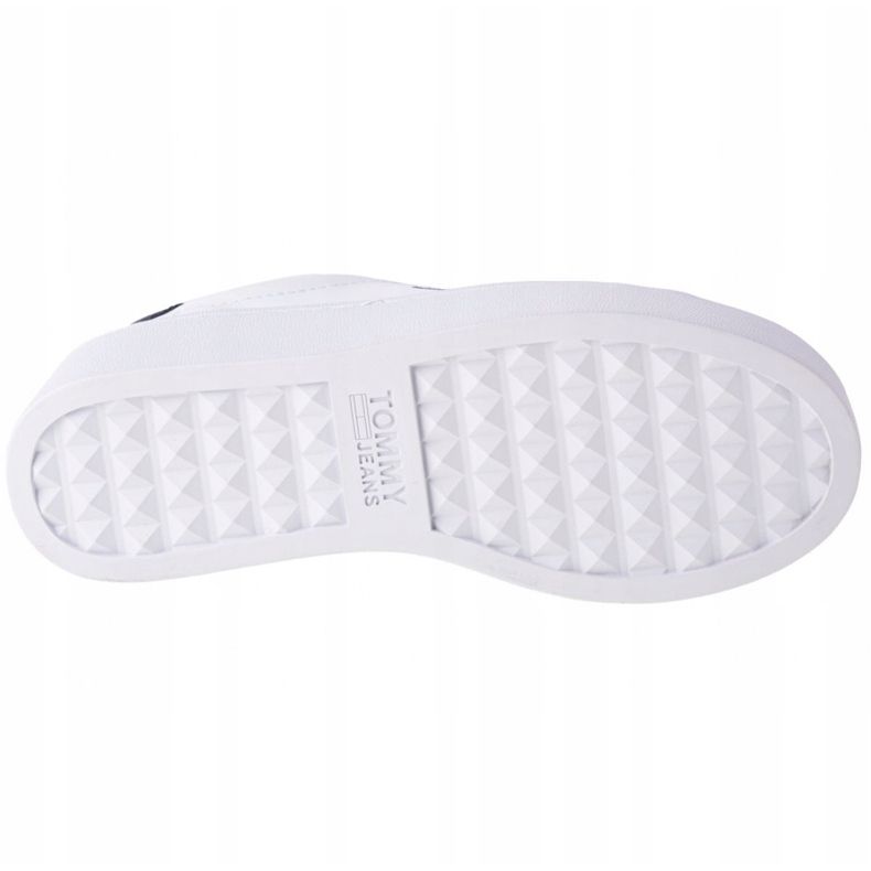 Tommy Hilfiger ikonične kožne cipele s ravnom izvedbom u EN0EN01113-YBR bijela mornarsko plava 3