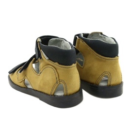 Mazurek Kožne sandale visoko preventivna 291 siva naranča 2