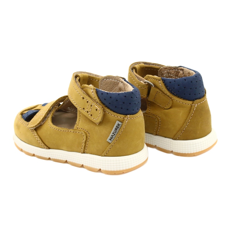 Kožni dječaci sandale za čičak Mazurek 1187 C. Jółty žuta boja 3