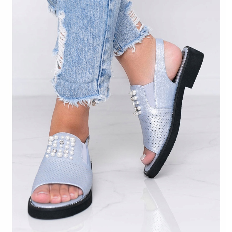 Plave sandale s biserima Like A Woman plava 1