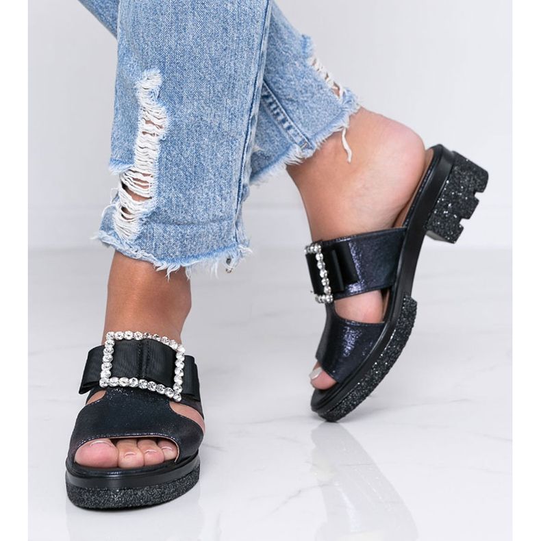 Plave, sjajne japanke s Lizzy kopčom plava 1