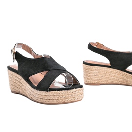 Crne espadrile na klinu Marine crna 1
