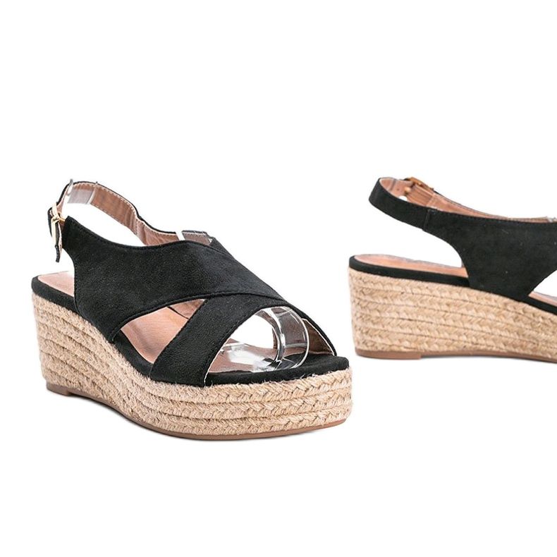 Crne espadrile na klinu Marine crna 1