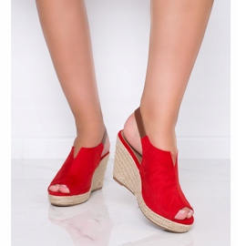 Lindy sandale s crvenim klinom crvena 1