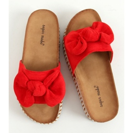 Crvene 7705 Crvene papuče na ukrašenom potplatu crvena 1