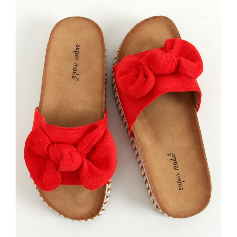 Crvene 7705 Crvene papuče na ukrašenom potplatu crvena 1