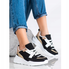 SHELOVET Elegantne tenisice s mrežom crna 2