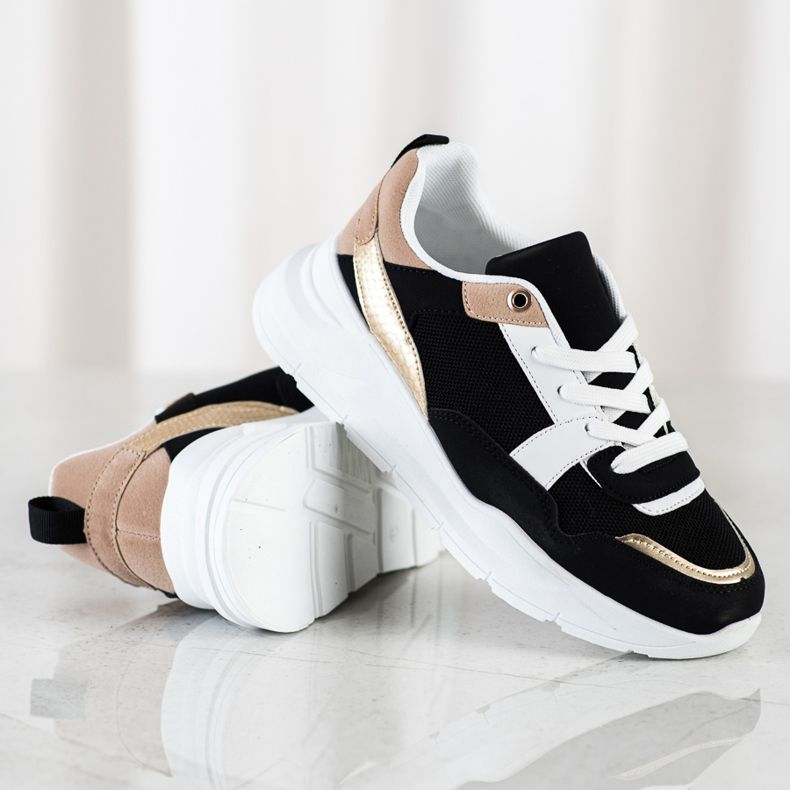 SHELOVET Elegantne tenisice s mrežom crno 1