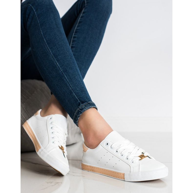 SHELOVET Tenisice s niskim krovom s eko kožom bijela 2