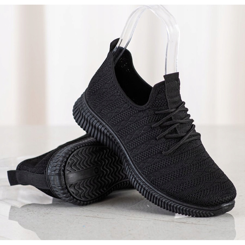 SHELOVET Lagane tekstilne sportske cipele crno 1