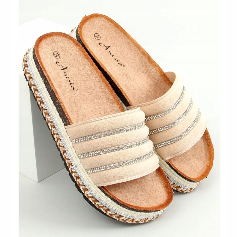 Papuče na ukrašenom potplatu N-96 Bež 1