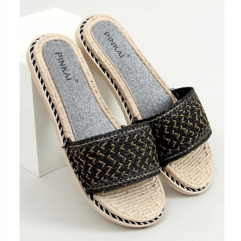 Crne ženske crne papuče LS002 Crne crno 1