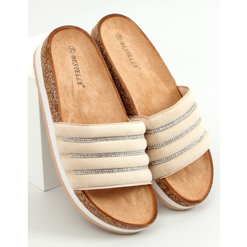 Bežne plute papuče LS018 Bež 1