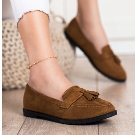 SHELOVET Ležerne mokasine s resama smeđa 1