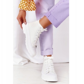 Ženske bijele kožne tenisice Trissy na velikom potplatu bijela 1