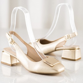 Filippo Zlatne pumpe s eko kožom zlatna 1