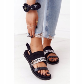 EVE Ženske sandale od antilopa Crne i srebrne Asturije crna srebro 2