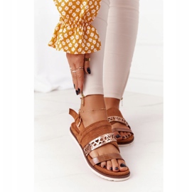 EVE Ženske sandale od antilopa Camel Asturias smeđa 1