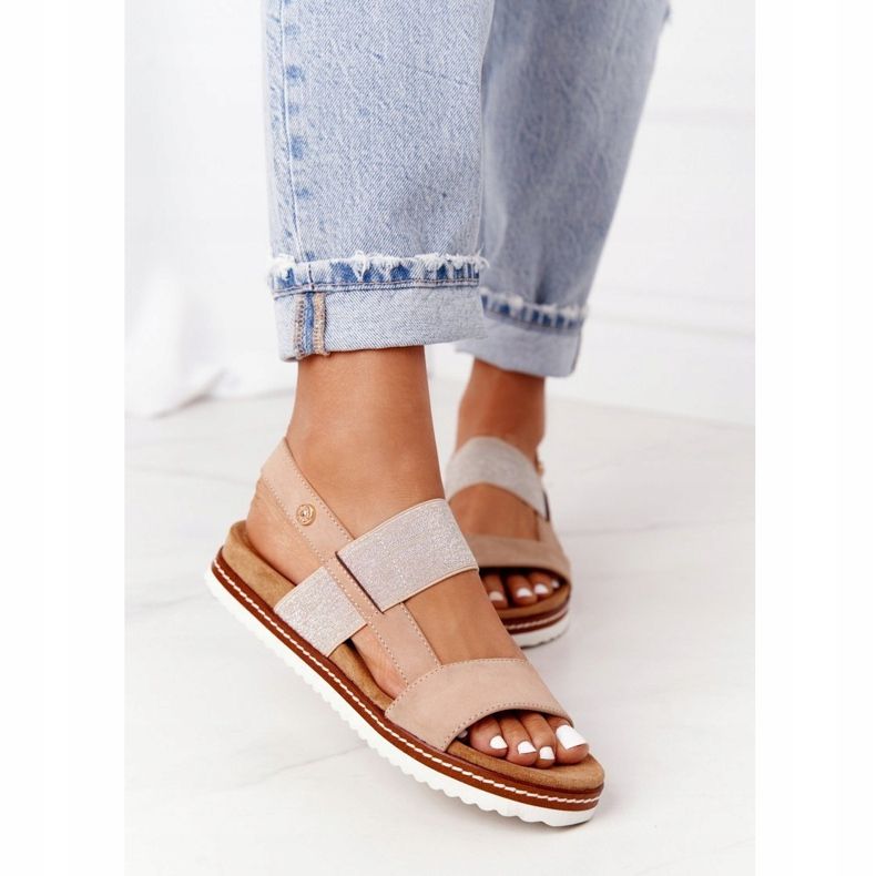 EVE Sandale sa srebrnom manžetom Bež Almeria 2