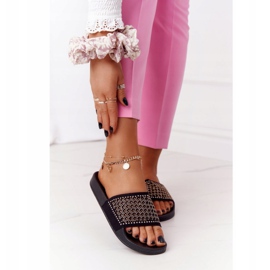 EVE Crne gumene papuče Tonya sa šljokicama crno 1