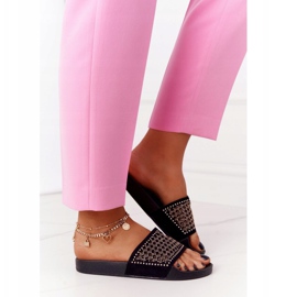 EVE Crne gumene papuče Tonya sa šljokicama crno 2