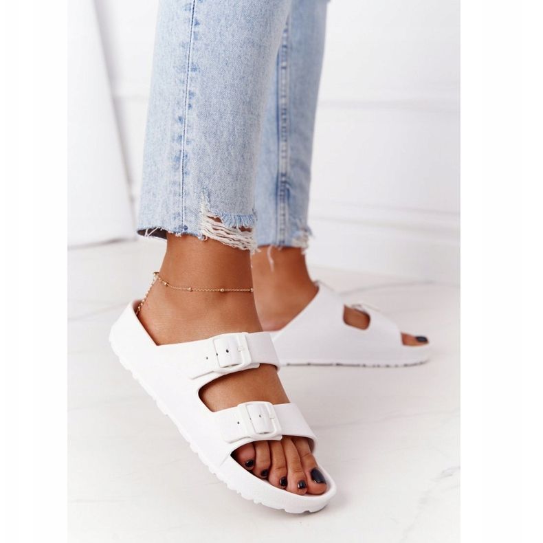 NEWS Ženske bijele stacy gumene papuče bijela 2