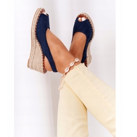 PG1 Las Palomas sandale na klin s pletenicama bež mornarsko plava 1