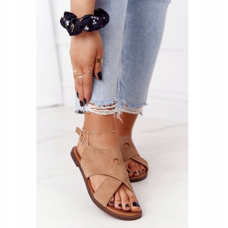 Sandale od antilopa Sergio Leone SK060 Bež 2