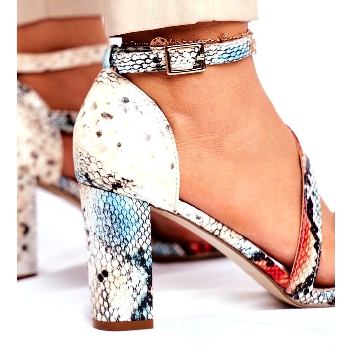 Ženske sandale na visoku petu Sergio Leone Red Snake SK870 bež raznobojna 3