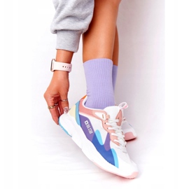 Ženske sportske cipele Memory Foam Big Star HH274809 Bijelo-ružičasta bijela ljubičasta plava žuta boja 1