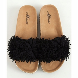 Crne 2260 Crne papuče na ukrašenom potplatu crna 1