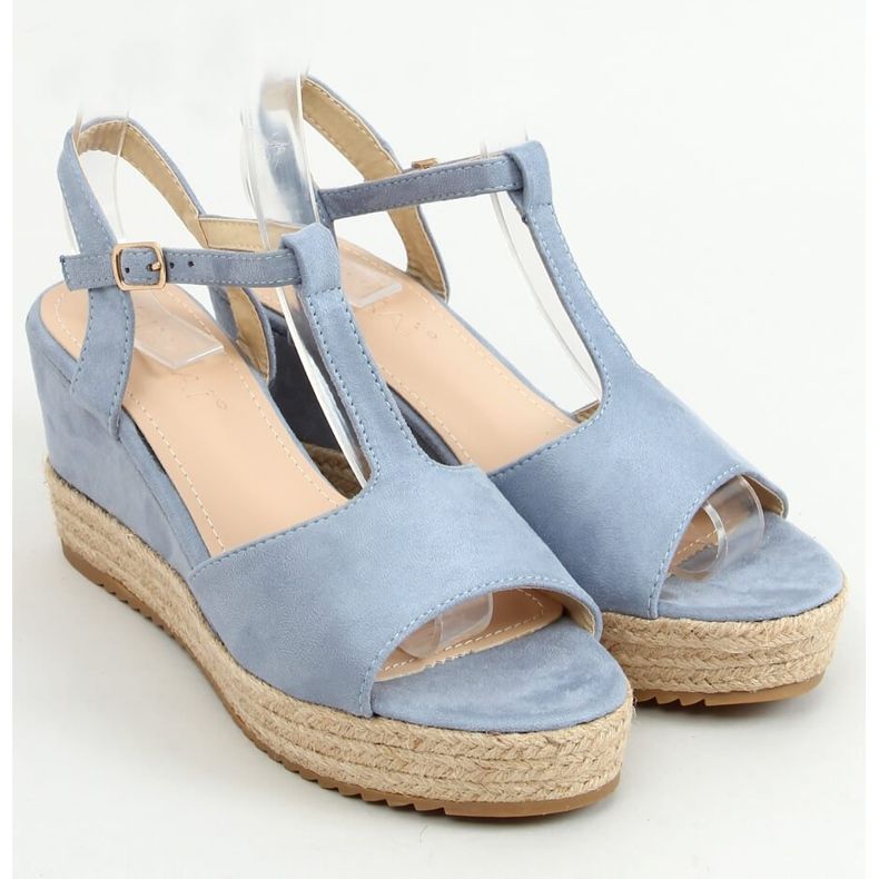Plave espadrile na klinovima WX-08 LT.BLUE plava 1