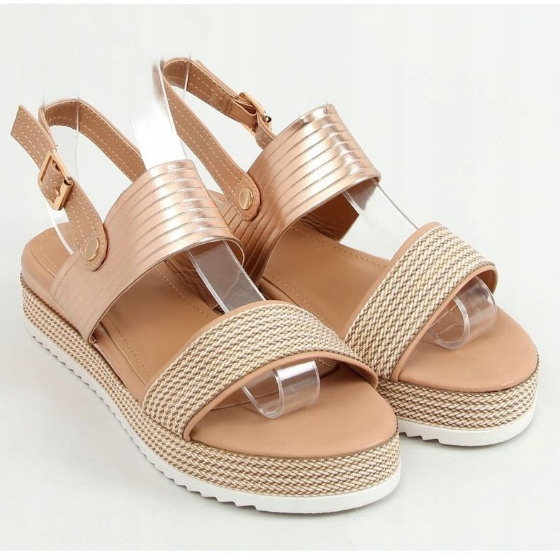 Šampanjec ženske sandale YQ16 Champagne ružičasta višebojan zlatni 1