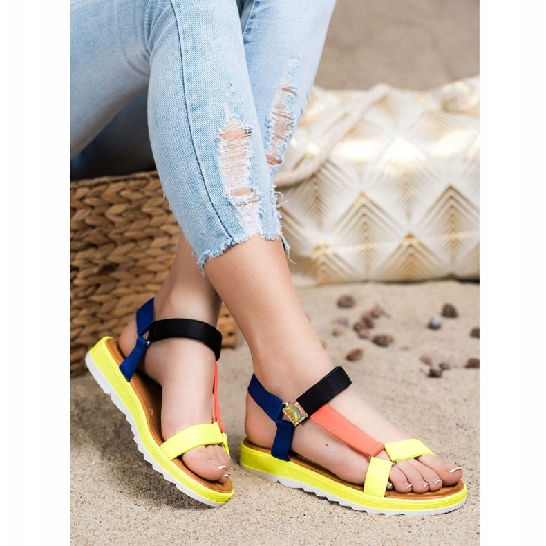 SHELOVET Modne sandale s čičak trakom višebojan 2