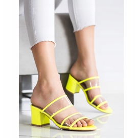 Small Swan Papuče s prozirnim trakama žuta boja 2