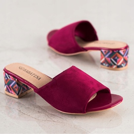 Sabatina Papuče s petom s uzorkom ružičasta 1