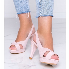 Ružičaste sandale na potpetici Big Girl ružičasta 1