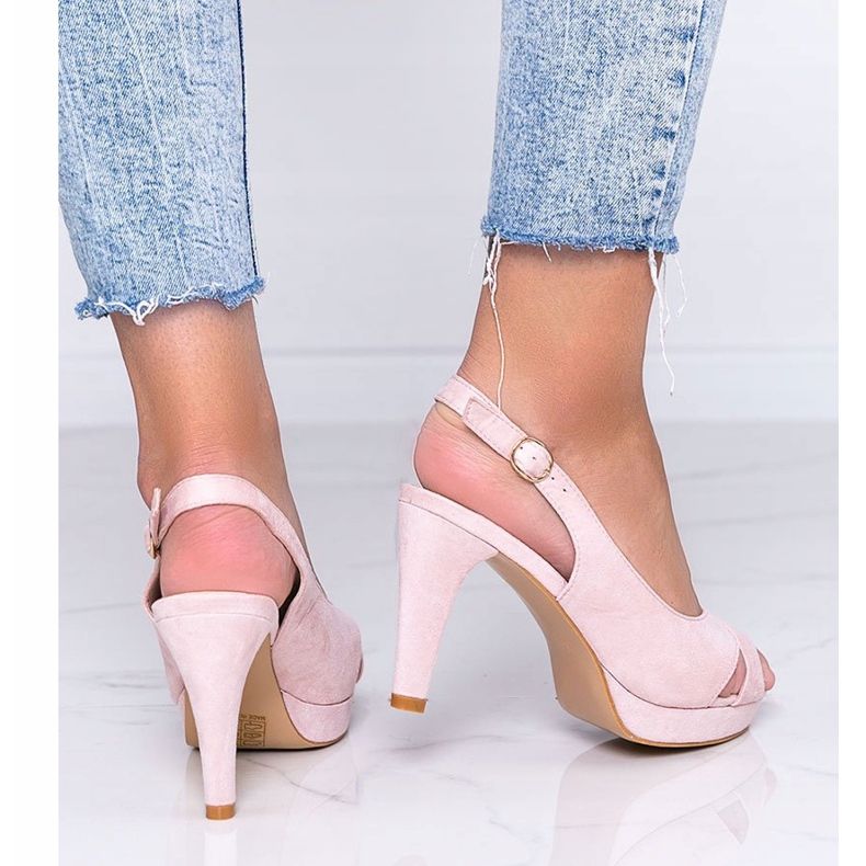 Ružičaste sandale na potpetici Big Girl ružičasta 2