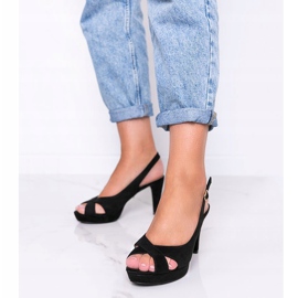 Crne sandale na visoku petu od Big Girl crna 1