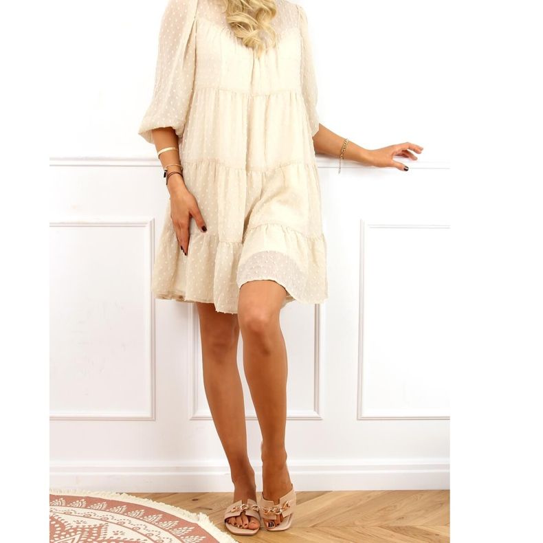 Bež papuče s ukrasnim lancem 35-230 Bež 2