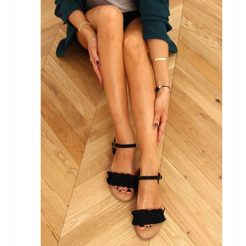 Crne ženske sandale WL1635 Crne crno 1