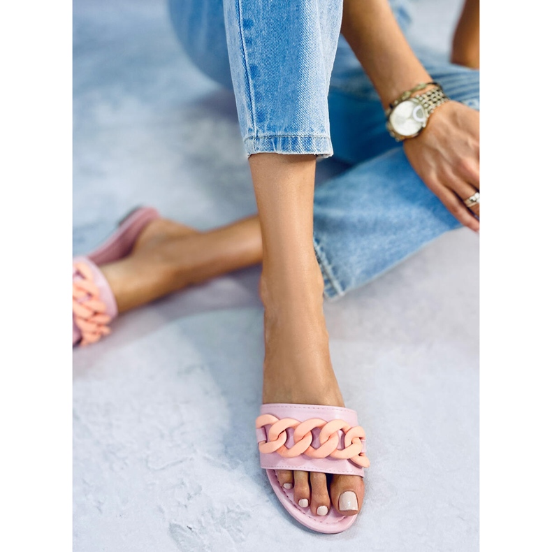 Papuče s lancem ružičaste 7857 Svijetloružičaste ružičasta 2