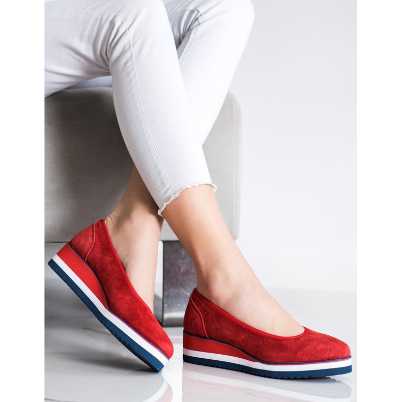 Filippo Kožne pumpe na klin crvena 2