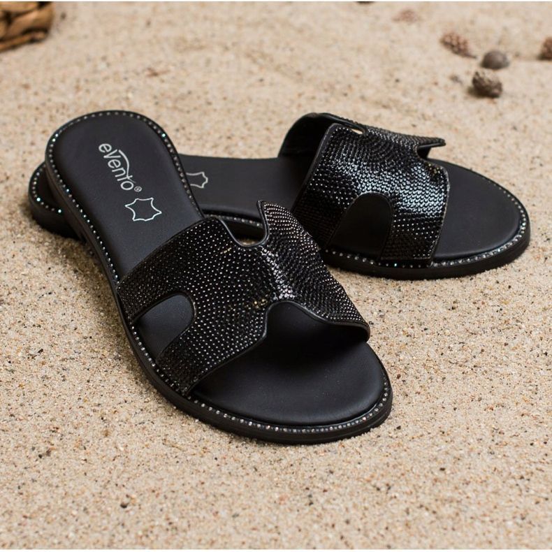 Evento Crne papuče sa kristalima crna 1