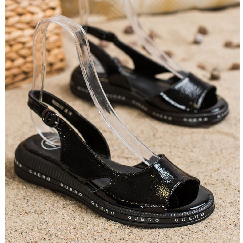 Filippo Udobne lakirane sandale crno 1