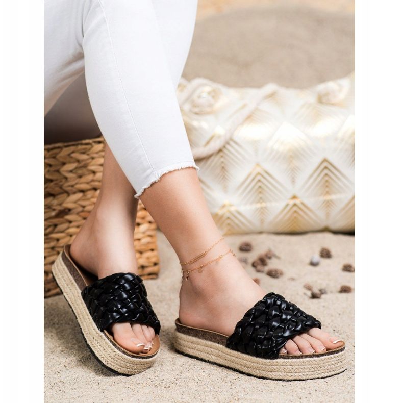 SHELOVET Espadrille pletene japanke crna 1