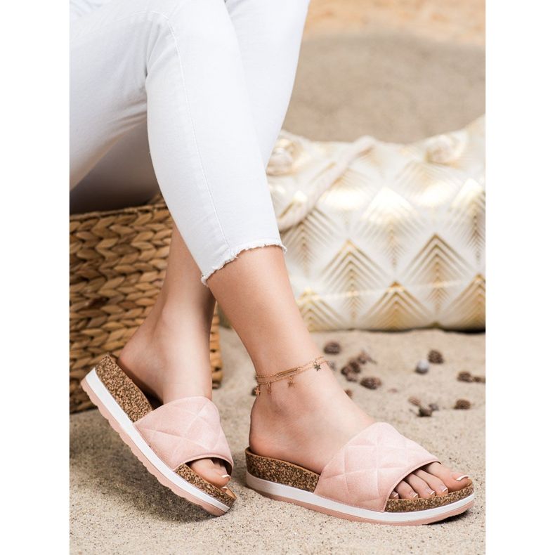 Comer Udobne papuče na platformi ružičasta 2