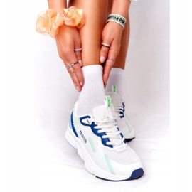 Ženske sportske cipele Memorijska pjena Big Star HH274810 Bijela plava zelena 4