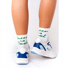 Ženske sportske cipele Memorijska pjena Big Star HH274810 Bijela plava zelena 3