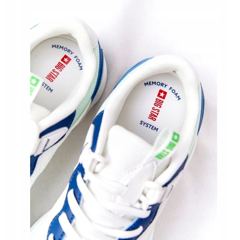 Ženske sportske cipele Memorijska pjena Big Star HH274810 Bijela plava zelena 5